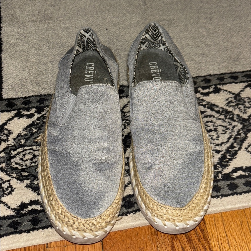 Crevo Gray and Tan Slip-On Shoes